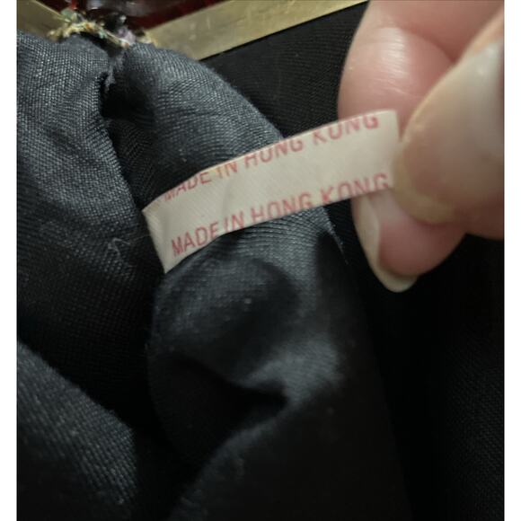 Vintage Lucite Frame Tapestry Clutch Purse Handbag Floral Kiss Lock Top Lined - Picture 7 of 9